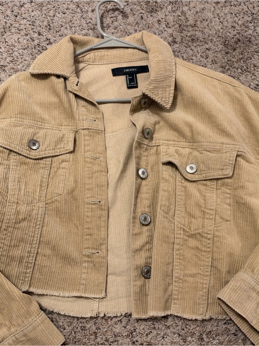 Forever 21 Beige Corduroy Cropped Jacket - Women’s